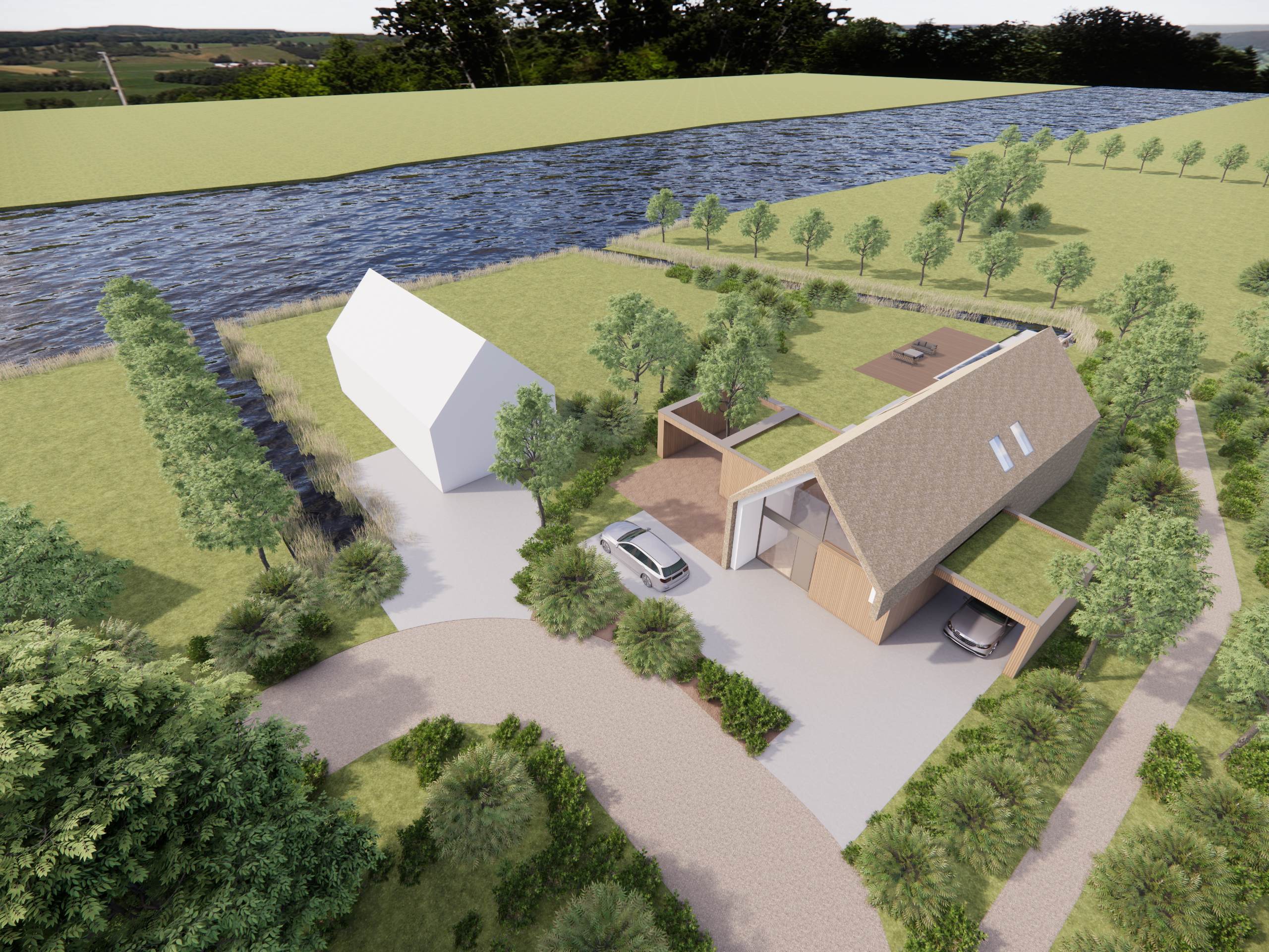 Een oeverwoning aan de Pruimendijk te Ridderkerk