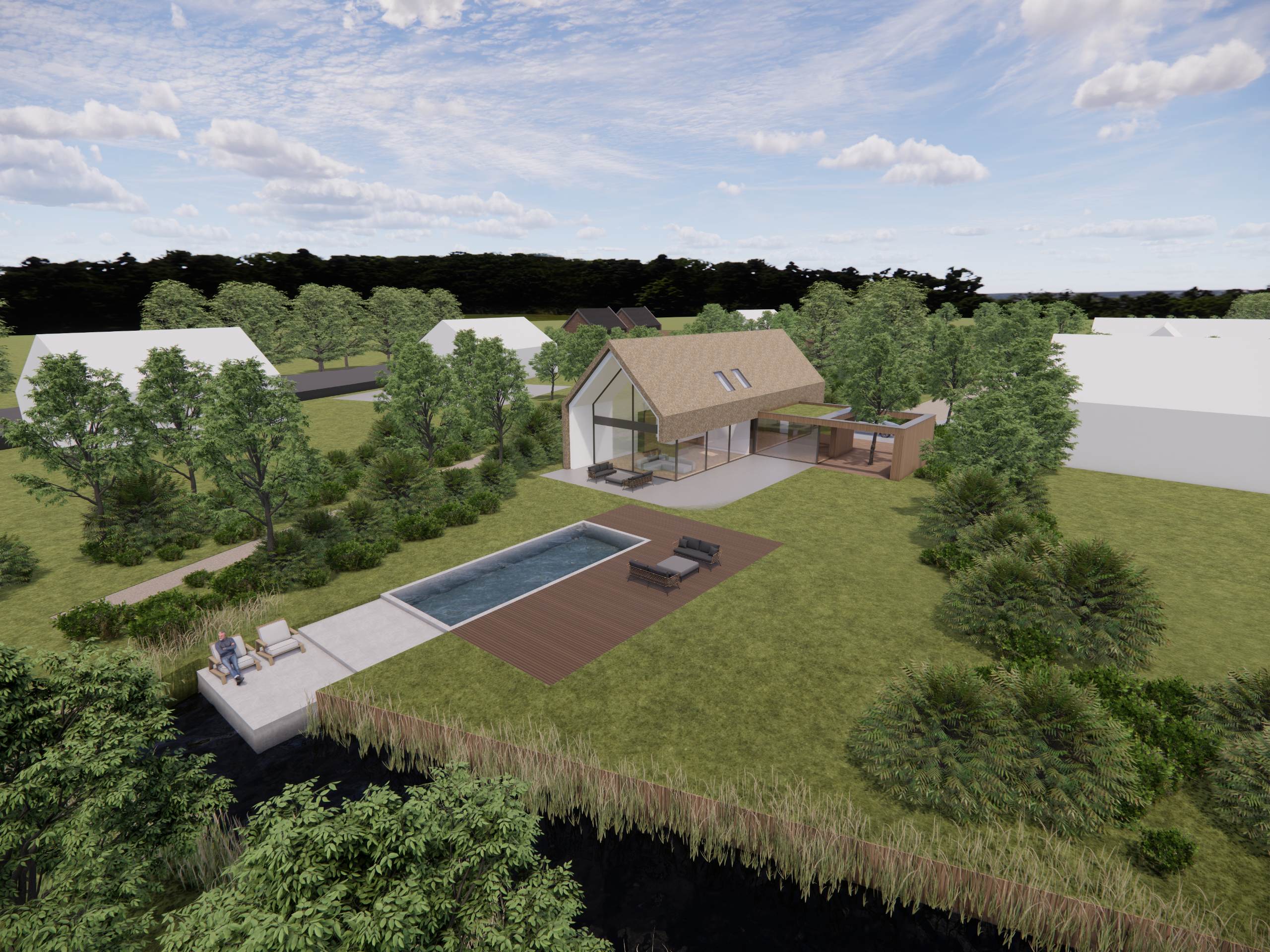 Een oeverwoning aan de Pruimendijk te Ridderkerk