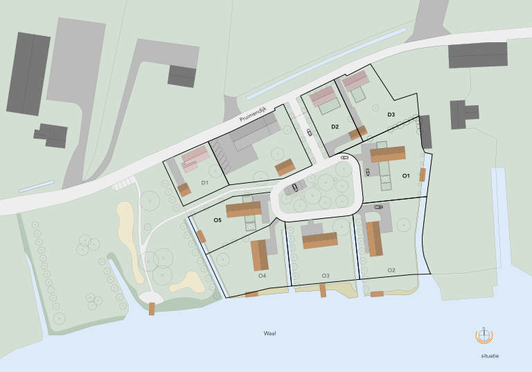 Overzicht van de kavels van Hof van Waelsicht. Afbeelding: bdba
