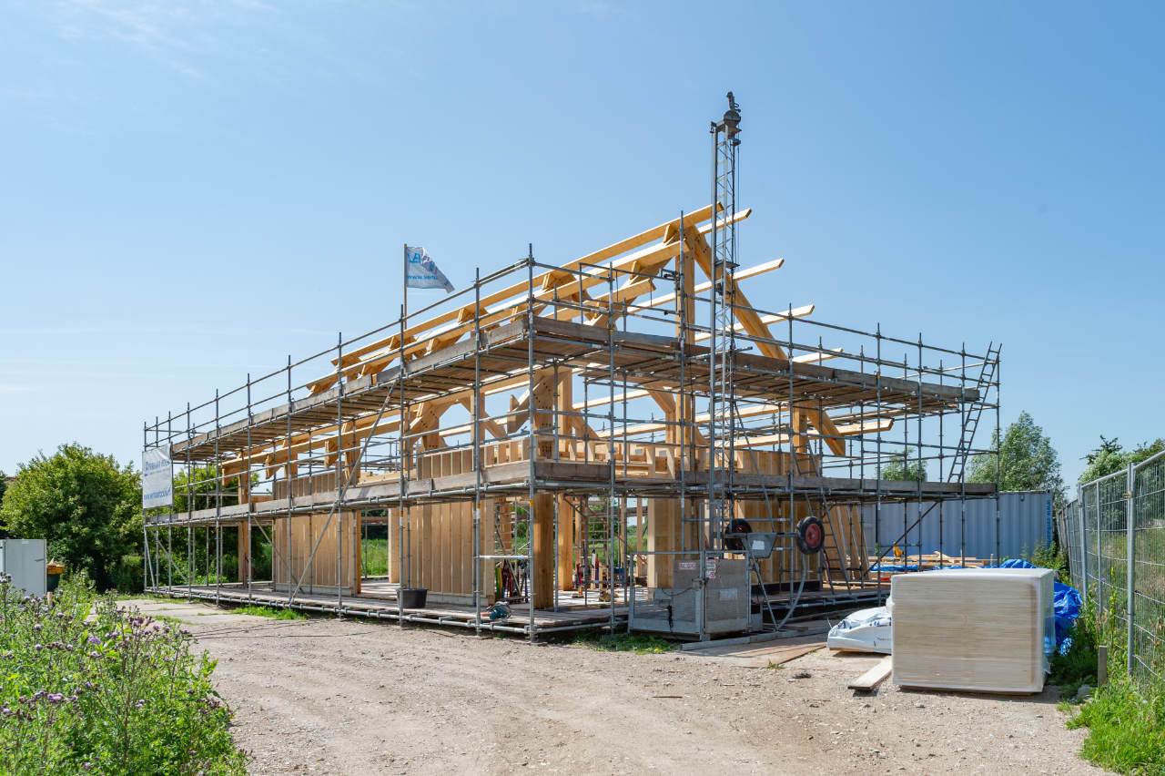 Het hoogste punt van de woning op kavel O4 is bereikt